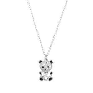 Evolution Group Stříbrný náhrdelník medvídek se zirkony 12101.1 crystal obraz