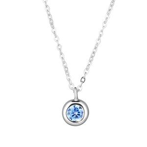 Evolution Group Stříbrný náhrdelník s modým zirkonem 12117.3 aqua obraz