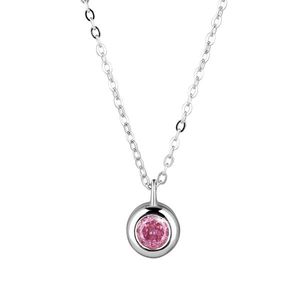 Evolution Group Stříbrný náhrdelník s růžovým zirkonem 12117.3 rose obraz