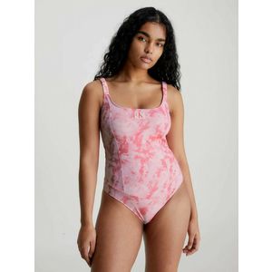 Calvin Klein Underwear Authentic-One Piece-Print Jednodílné plavky Růžová obraz