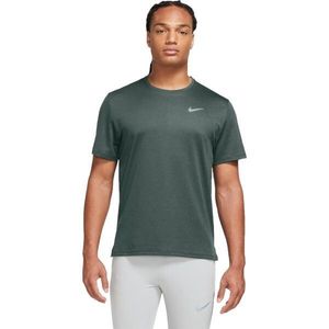 Nike DRI-FIT MILER Pánské tréninkové tričko, tmavě zelená, velikost obraz