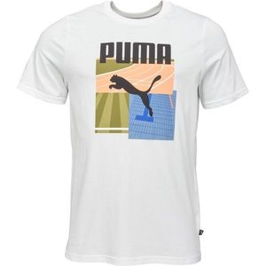 Puma GRAPHIC TEE Pánské triko, bílá, velikost obraz