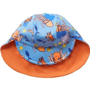 Bambinomio WAVE Oboustranná dětská koupací čepice, modrá, velikost obraz