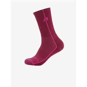 Tmavě růžové unisex ponožky s antibakteriální úpravou ALPINE PRO BANFF 2 obraz
