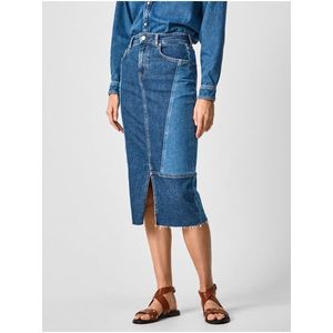 Modrá dámská džínová midi sukně Pepe Jeans Piper obraz