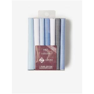 7 kusů antibakteriálních kapesníků z prémiové bavlny s úpravou Sanitized Finish® Marks & Spencer modrá obraz