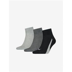 Sada tří párů ponožek v šedé a černé barvě Puma obraz