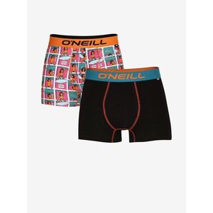 Sada dvou pánských boxerek v černé a oranžové barvě O'Neill BOXER COMIC&PLAIN 2-PACK obraz