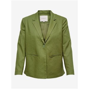 Zelené dámské lněné sako ONLY CARMAKOMA Caro obraz