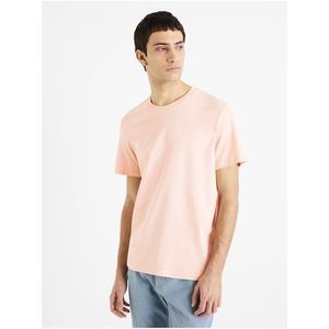 Růžové pánské basic tričko Celio Tebase obraz