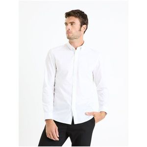 Bílá pánská vzorovaná košile Celio Faoport obraz