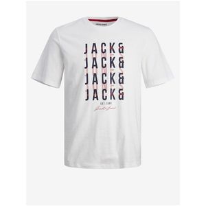 Bílé pánské tričko Jack & Jones Delvin obraz