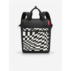 Bílo-černý vzorovaný batoh a taška 2v1 Reisenthel Allrounder R Op-Art obraz