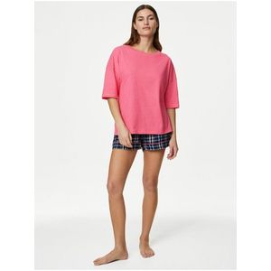 Růžovo-modré dámské pyžamo Marks & Spencer obraz