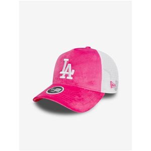 Bílo-růžová dámská semišová kšiltovka New Era 940W Af trucker MLB obraz