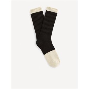 Béžovo-černé vysoké ponožky Celio Fisobloco obraz