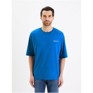 Modré bavlněné tričko Celio Gesympa obraz