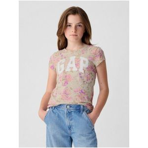 Růžovo-béžové holčičí tričko s logem GAP obraz