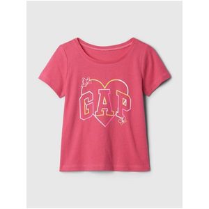 Tmavě růžové holčičí tričko s logem GAP obraz