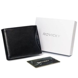 Moderní pánská peněženka Rovicky v černé barvě obraz