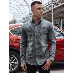 Atraktivní džínová košile v šedé barvě obraz