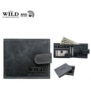 Grafitová pánská peněženka WILD s přezkou obraz