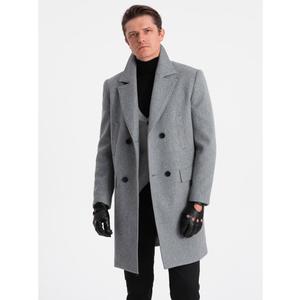 Pánský dvouřadový kabát s podšívkou V1 OM-COWC-0107 šedý obraz