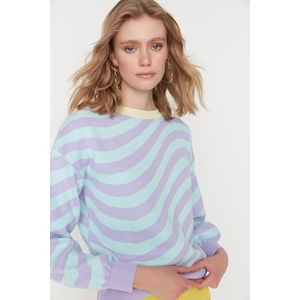Trendyol Lilac Crew Neck Pletený svetr obraz