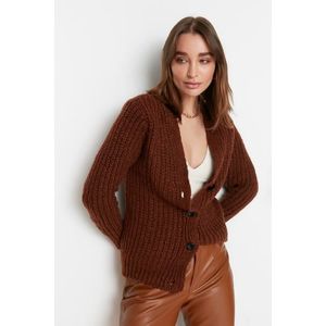 Trendyol Cinnamon Basic pletený svetr s měkkou texturou obraz