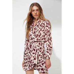 Trendyol X Sagaza Studio Multicolored Leopard Print Knit Skirt obraz