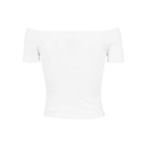 Dámské tričko s volným ramenem bílé obraz