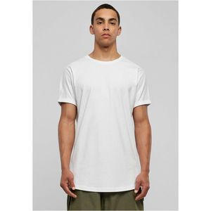 Dlouhé tričko s dlouhým tvarem v bílé barvě obraz