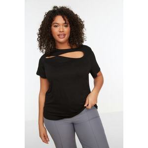 Trendyol Curve Black Cut-Out Detailed Knitted Blouse obraz
