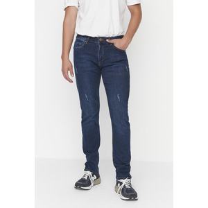 Pánské modré strečové džíny Slim Fit od značky Trendyol s roztrhaným vzhledem obraz