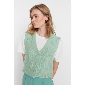 Trendyol Mint Soft Textured Knit Sweater obraz