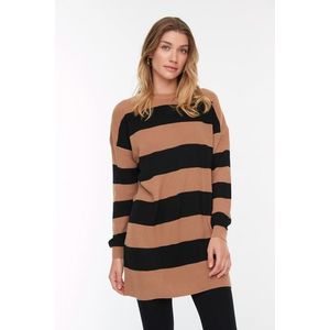 Trendyol Brown Striped Knitwear Sweater obraz