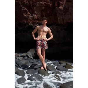 Trendyol Men's Multi-colored Men's Standard Swimwear with a Parrot Print Swimming Shorts obraz