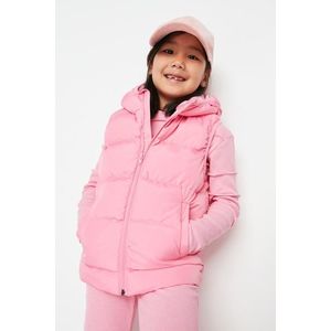 Růžová kapucí dívčí vesta s kapsami od Trendyol obraz