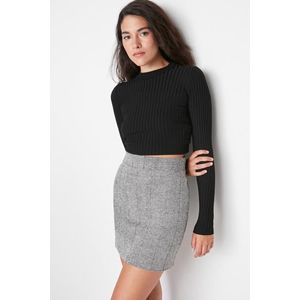 Trendyol Black A-line Stamp Fabric Mini Woven Skirt obraz