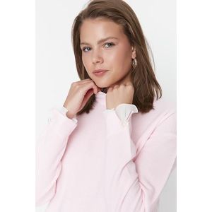 Trendyol Pink Sleeve Pearl Detailed Knitwear Sweater obraz