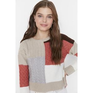 Trendyol Beige Knit Detailed Knitwear Sweater obraz