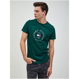Tmavě zelené pánské tričko Tommy Hilfiger - Pánské obraz