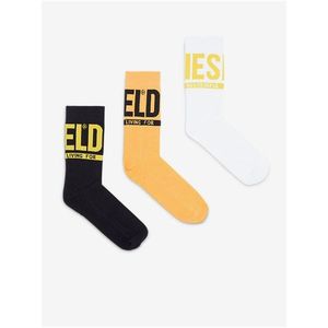 Sada tří párů ponožek v bílé, žluté a černé barvě Diesel - Pánské obraz