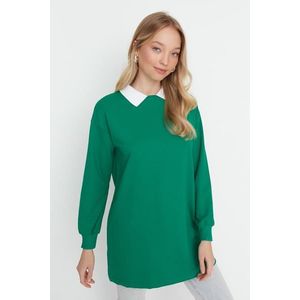 Trendyol Sweatshirt - Green - Regular fit obraz