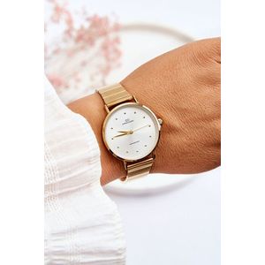 Dámský vodotěsný analogový hodinkový náramek Giorgio&Dario zlato-stříbrný obraz