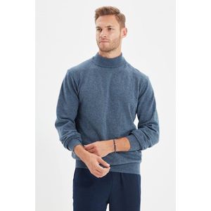 Trendyol Indigo Slim Fit Half Turtleneck Basic Knitwear Sweater obraz