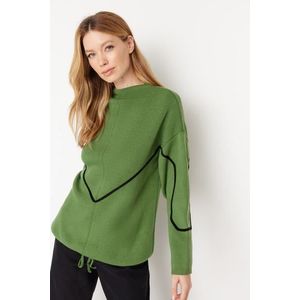 Trendyol Green Line Piping Detailní pletený svetr obraz