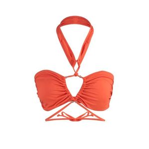 Trendyol Orange Strapless Tunnel Bikini Top obraz