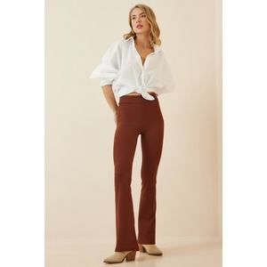 Happiness İstanbul Women's Brown Camisole Knitted Pants obraz