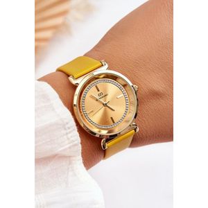 Dámské kožené hodinky Giorgio&Dario Classic Žlutá obraz
